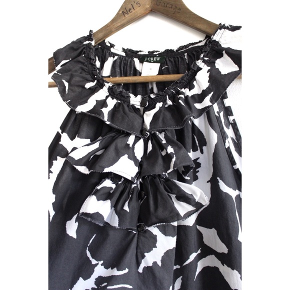 Preowned J.Crew Printed Ruffled Sleeveless Top XL - Picture 6 of 7